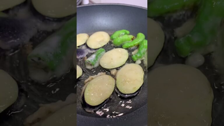 【簡単パパ飯】さくっと食感。茄子とししとうの天ぷら #cooking #recipe