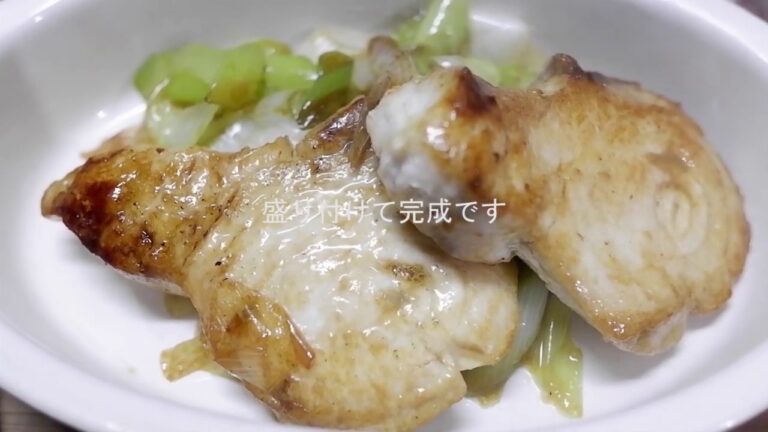 【簡単料理】メカジキと長ネギのソテー 刻みニンニクと醤油味