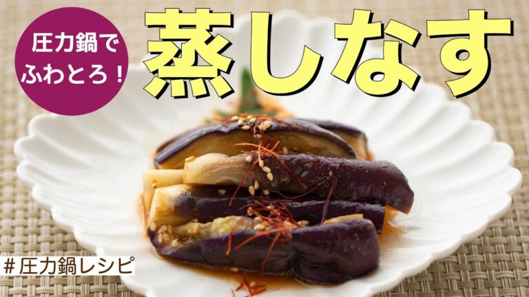 【圧力鍋のプロ直伝】圧力鍋で蒸しナスの韓国風　ふわとろ食感・時短・スピード調理・作り置き　＃ゼロ活力なべ　＃圧力鍋レシピ
