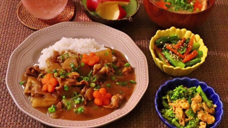 【料理】大根と豚バラのカレー ・菜の花と玉子のオイマヨ炒め