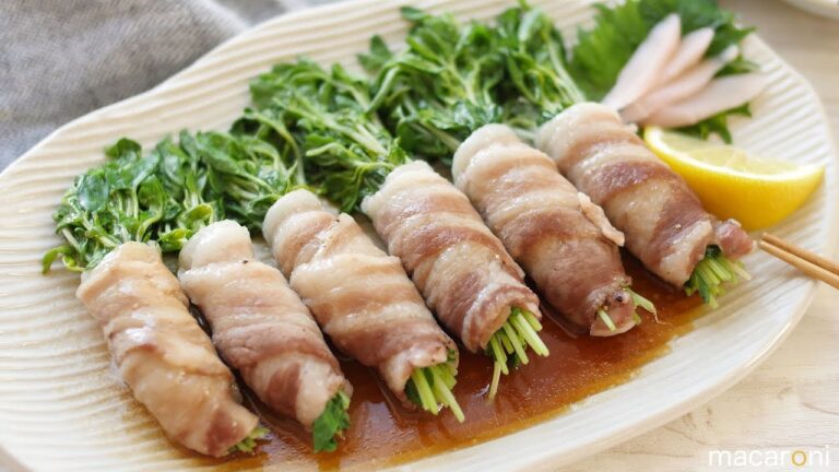 コスパ最高！ バタポンで こってり 豆苗の 肉巻き のレシピ 作り方