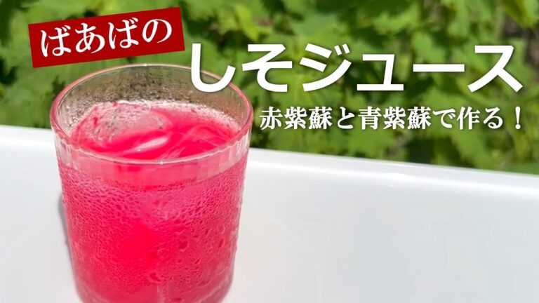 簡単しそジュース　赤でも青でもミックスでも！最強ジュース　しその保存方法、夏野菜のお役立ち　しそ大量消費