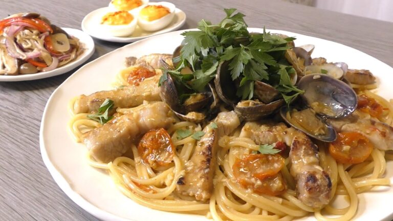 【お料理】ボンゴレビアンコ風あさりと豚肉のスパゲッティを作ります【レシピ】