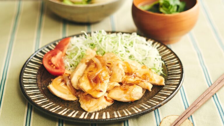 鶏むねでふっくら！生姜焼き