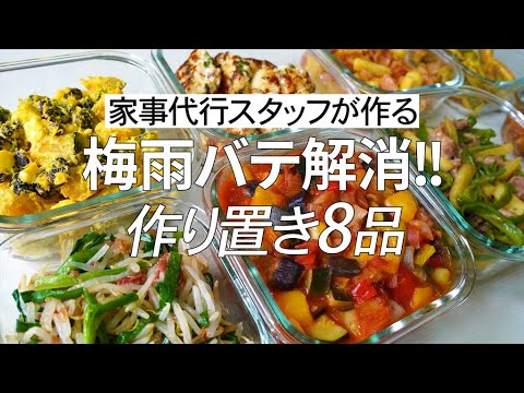 【概要欄にレシピ付き】梅雨バテ解消！家事代行スタッフによる作り置き8品
