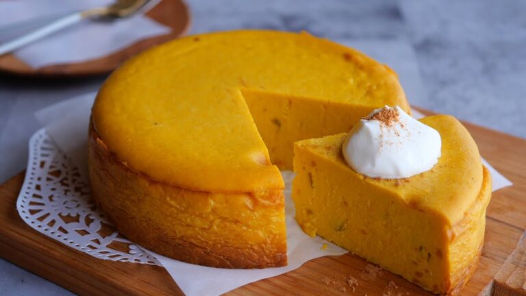 【ワンボウルで混ぜて焼くだけ】濃厚かぼちゃのチーズケーキ♡生クリ無し牛乳レシピです | Just Mix and Bake! Rich ♡ Pumpkin Cheesecake