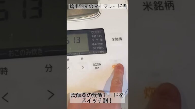 ３分で準備完了！炊飯器で簡単ほろほろ☺️鶏手羽元のマーマレード煮