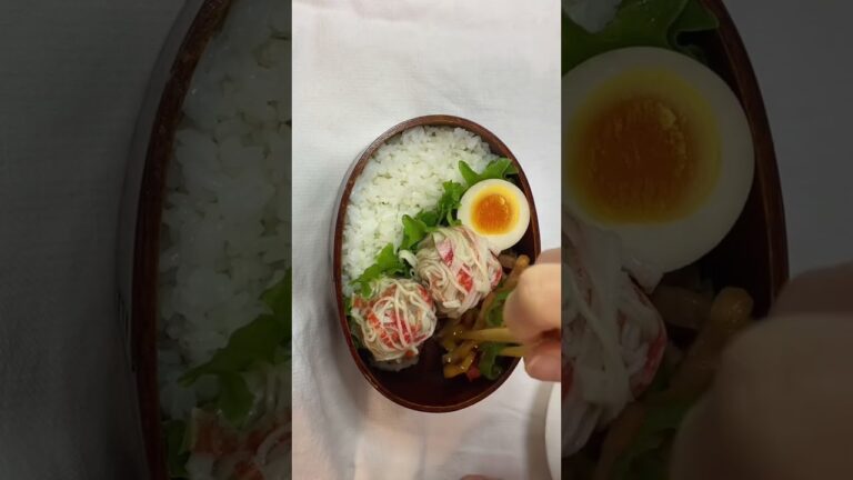 2月28日(火)の旦那弁当/＊お手軽カニシュウマイ＊味玉＊ピーマンのソース炒め＊ごぼうサラダ＊サラダ＊みかん🍊