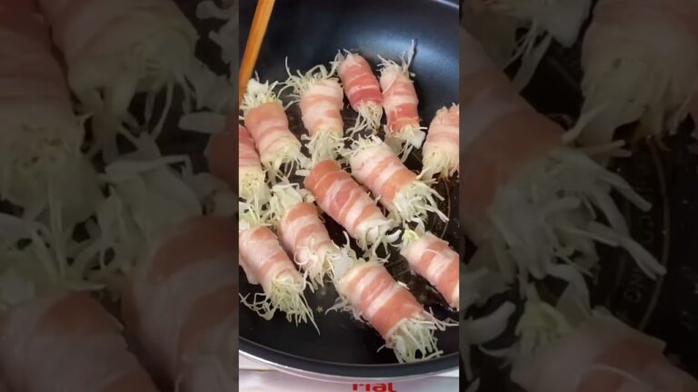 【食べすぎ注意！！】秒で完成バカうまい豚バラキャベツ巻き！
