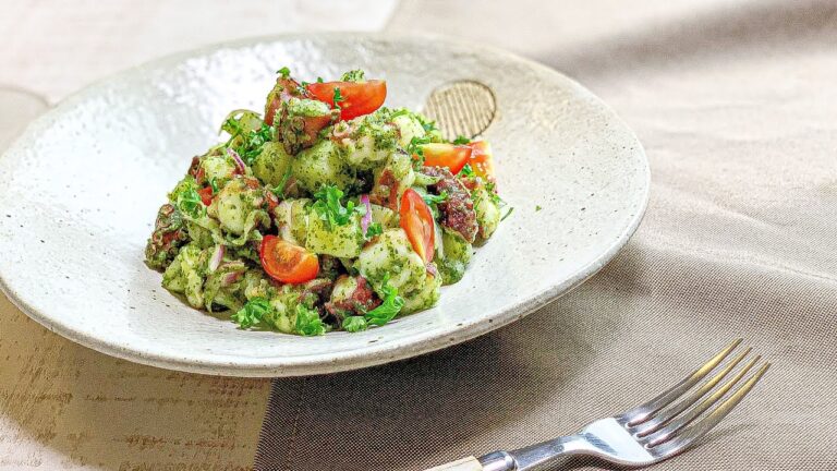 【タコとジャガイモのサラダ】大葉バターを使用した前菜レシピ【おつまみ】【手元動画】