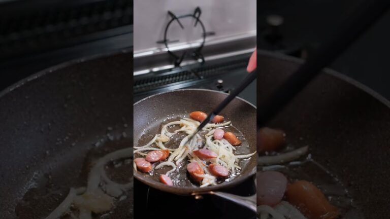 【トマト缶は使わない】ウインナーとキャベツのトマトパスタの作り方 [パスタレシピはBINANPASTA] #shorts
