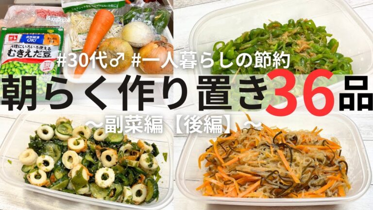 【超簡単】お弁当の作り置きおかずまとめ36品！副菜のおかず後編｜30代｜会社員｜ひとり暮らし｜節約生活