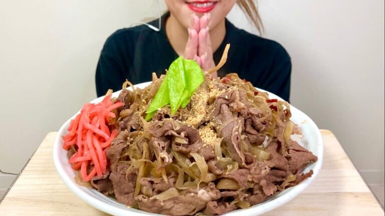 【香ばしいごぼう牛肉の甘辛煮丼 ASMR】EATING SOUNDS |  Japanese foods~Gyudon | Not Talking