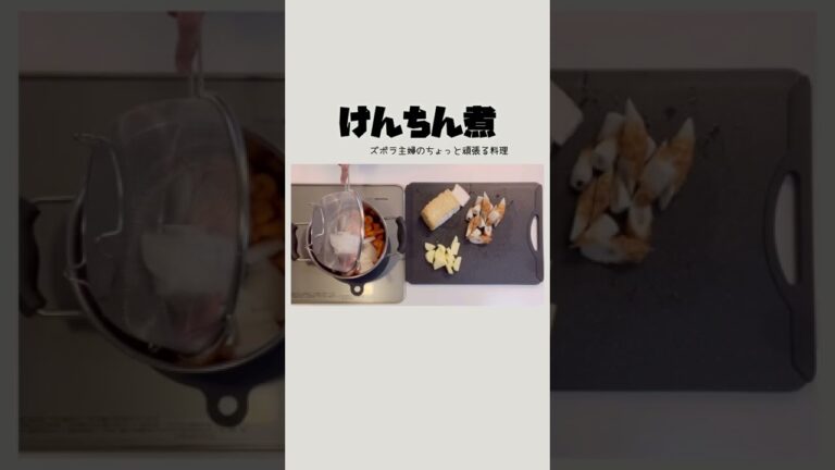 #shorts 【けんちん煮】根菜があったらこれ／味しみしみほっこり和食／無水でたいたん／ほくほく大根／本編概要欄に材料の記載あり　#けんちん煮#けんちん#根菜#大根#厚揚げ#ちくわ#煮物#たいたん