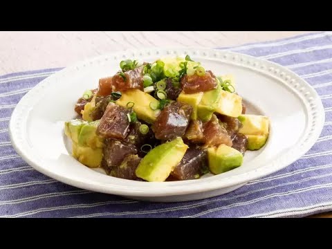 かつおとアボカドのポキ風