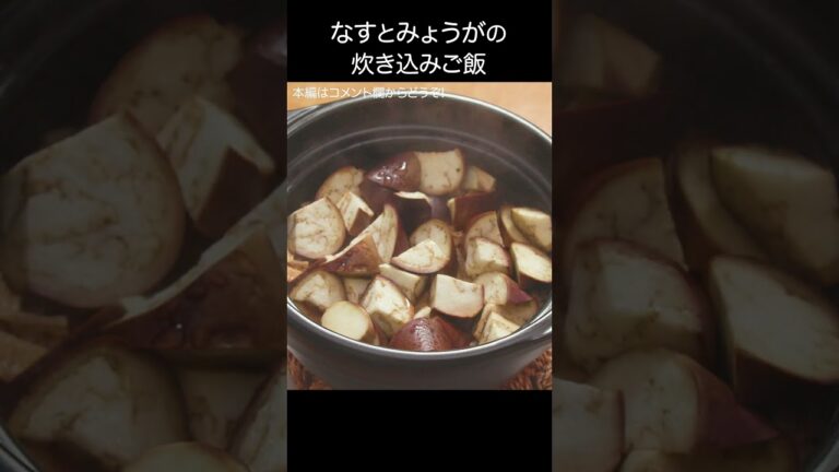 【なすとみょうがの炊き込みご飯】トロっとしたなす×爽やかなみょうがの香りで最高の組み合わせ #shorts #asmr #炊き込みご飯 #土鍋 #こーぴ