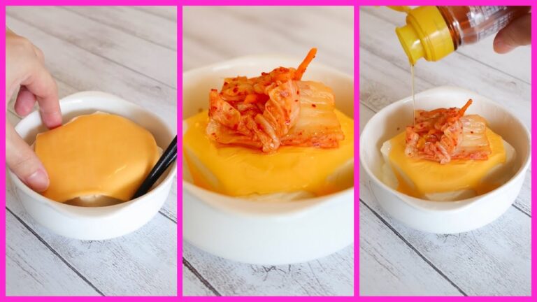 キムチチーズ豆腐の作り方。レンチン1分で激ウマの簡単レシピ♪