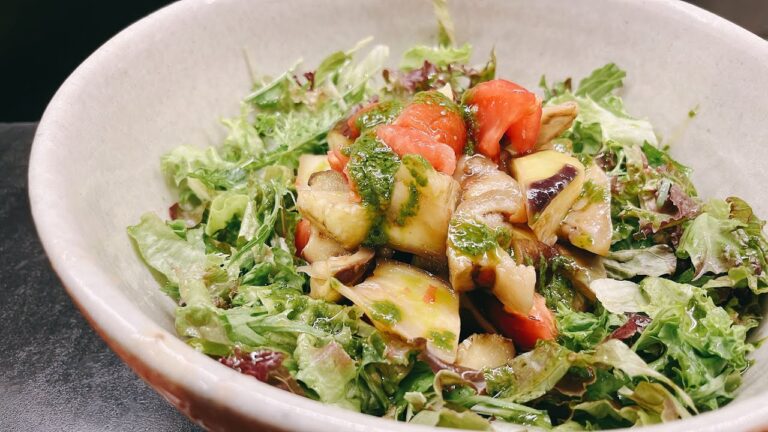 ジェノベーゼドレッシングとナスとトマトのマリネサラダ【365日サラダ記念日129皿目】