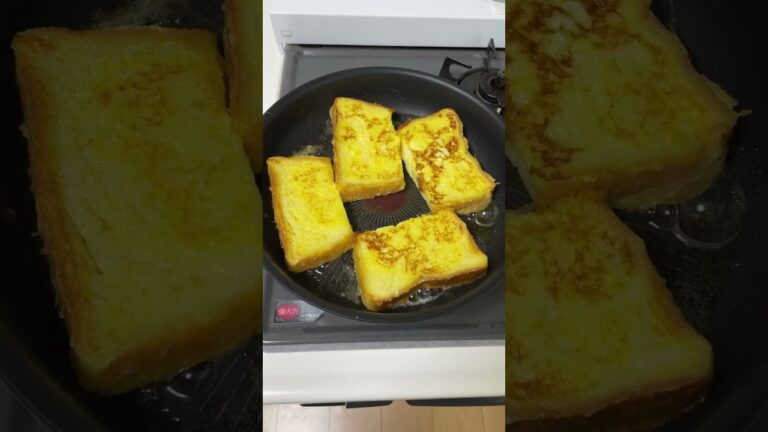 パンの耳を切らずにフレンチトーストを作ってみた、うーんいける？