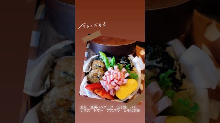 【お弁当】豆腐ハンバーグ。やわらかくておいしくできた✌️😋