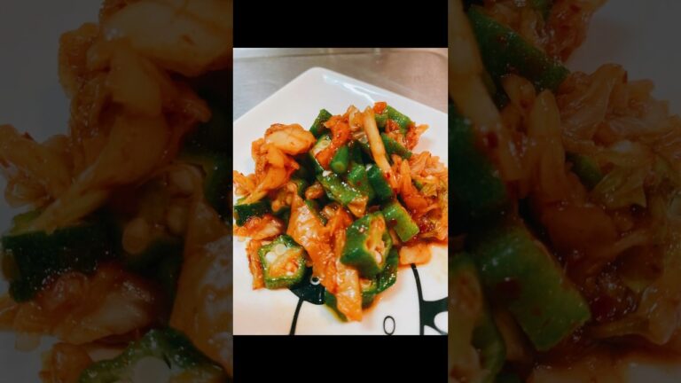 ご飯が進む！ オクラのキムチ和え #大学生 #自炊 #ひとり暮らし #キムチ #オクラ #ごはんのお供