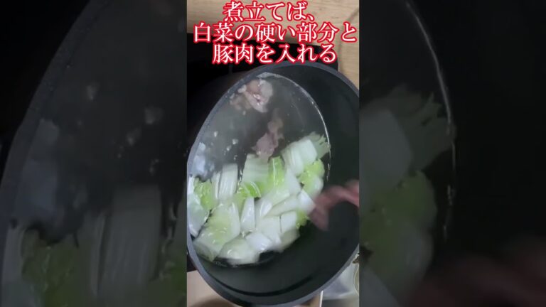 #shorts 、豚バラ、白菜ときくらげと春雨の旨塩鍋
