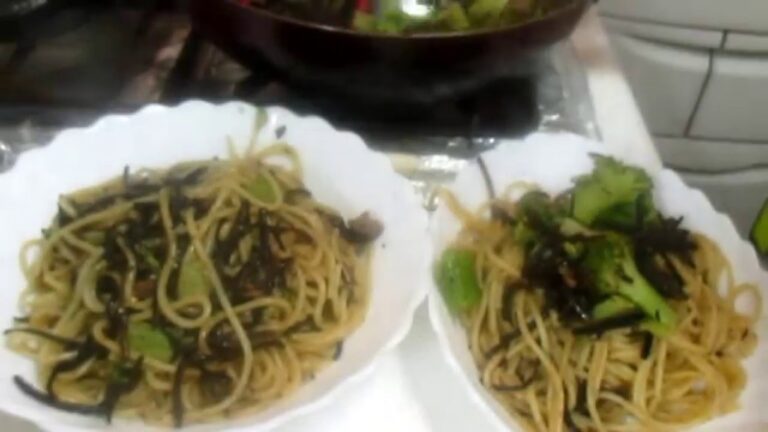 ヒジキとブロッコリーの和風パスタ