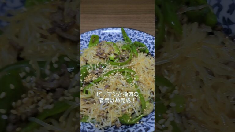 最強のおつまみ！ピーマンと挽肉の春雨炒め