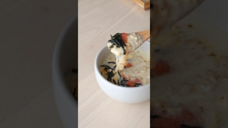 【マグカップオートミール】豆乳めんたいリゾット＊5分で完成！ひとりランチ、夜食にも◎ #ダイエットレシピ #レンチンレシピ #オートミール #shorts