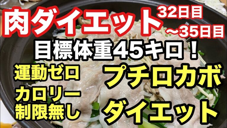 【ダイエット】運動しないで肉を食べて痩せる【糖質制限ダイエット】32日目〜35日目
