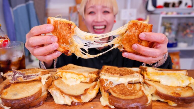 【大食い】パン3斤。カロリーおばけ👻「あんバタチーズサンド」が食べたい。【モッパン】【MUKBANG】