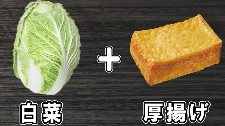 【白菜と厚揚げの煮物】白菜で作る簡単レシピ！美味しいおかずの作り方/白菜レシピ/厚揚げレシピ/作り置きおかず【あさごはんチャンネル】