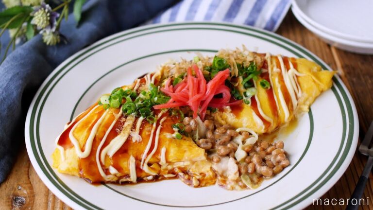 【豚平納豆オムレツ】食べごたえ抜群！とろ〜り卵と納豆の絶妙な組み合わせ！