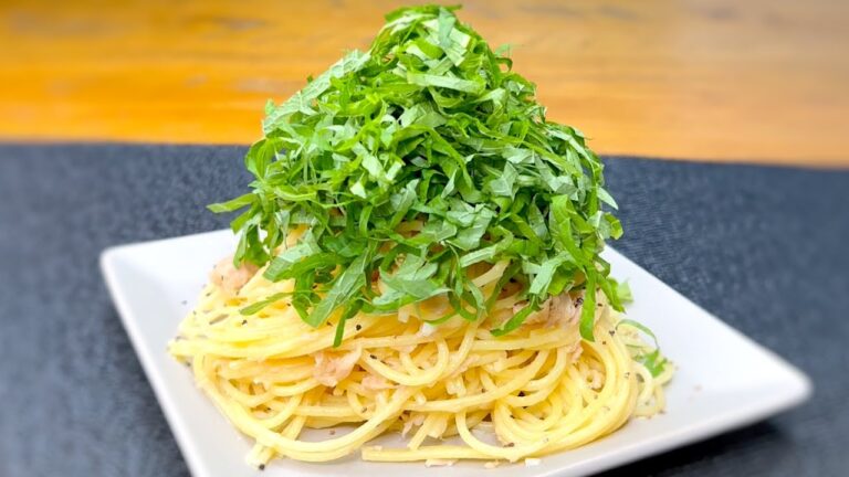 【大葉パスタ】爽やかな大葉とツナの油が旨すぎる極秘レシピ降臨！バテ気味の体調もこれで復活！おうち居酒屋！簡単おつまみ料理でぼっち飯　ひとり晩酌　簡単大葉レシピ