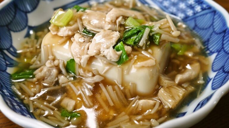 ささみえのきのあんかけ豆腐【人気料理研究家が教える簡単レシピ】