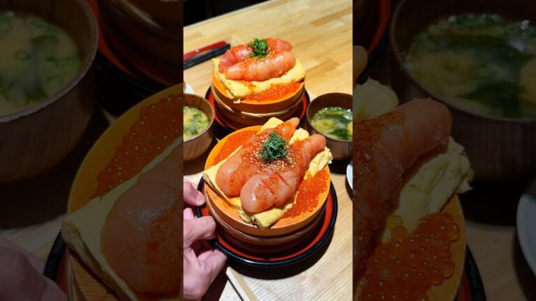 明太子丸ごと2本使った贅沢玉子焼き丼✨#福岡グルメ #japanesefood #日本美食