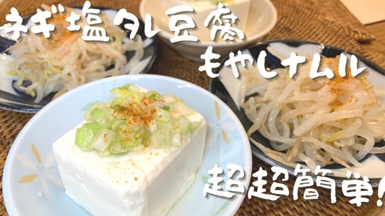 【料理動画】超超簡単！ネギ塩タレ豆腐＆もやしナムルの作り方