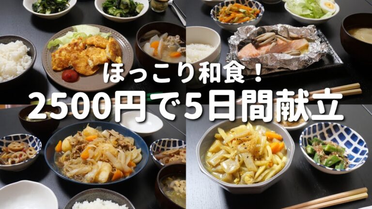 【5日間献立】和食でバランス晩ご飯レシピ【二人暮らし】