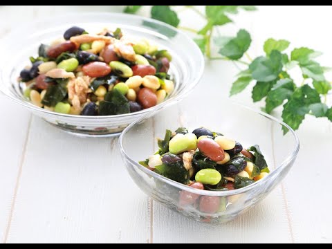 21 16_4色ビーンズとわかめのツナサラダ