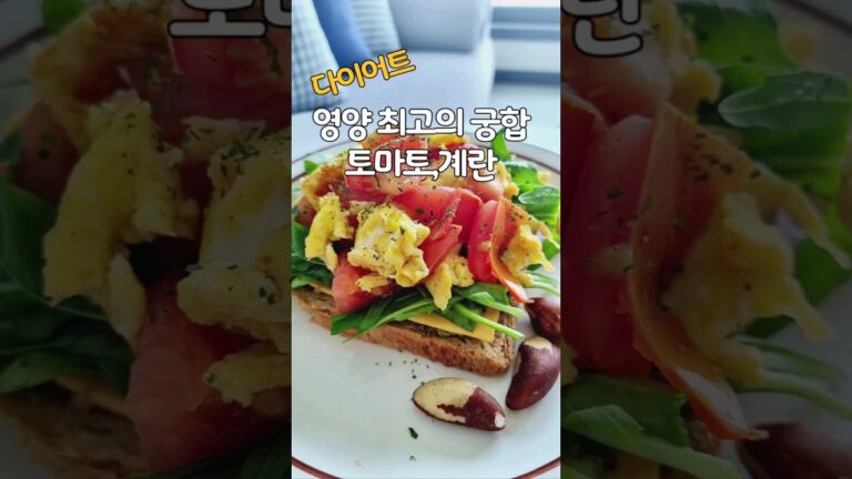 맛있는 다이어트 식단✰건강은 덤 ෆෆ#토마토계란볶음#오픈샌드위치 #초간단요리#영상레시피#shorts