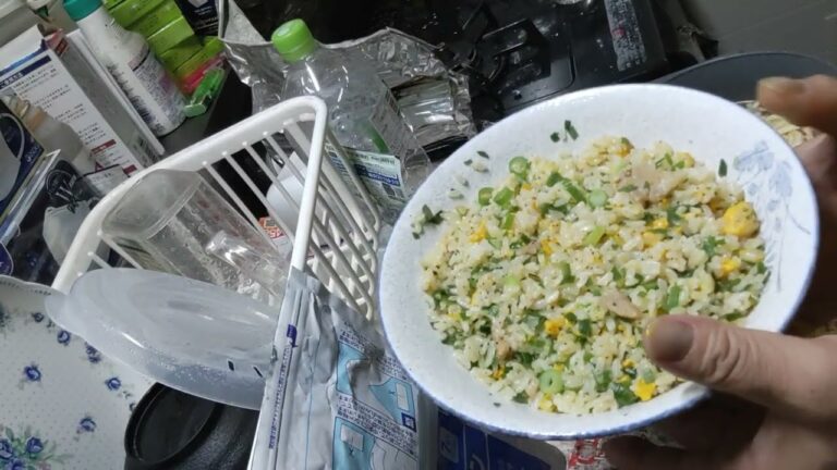 おっさんの晩ごはん〜やみつきねぎ塩炒飯&茹でるどん兵衛(=^・^=)