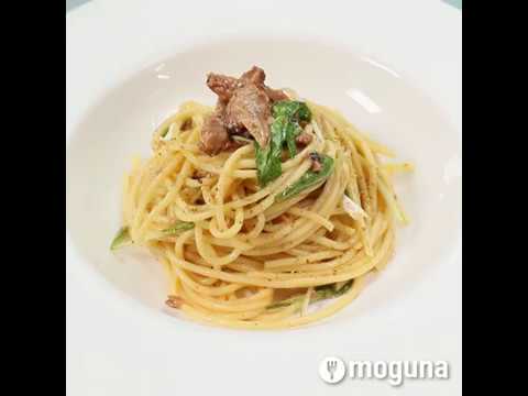 コクと酸味のバランスが絶妙 水菜とさんまかば焼き缶の和風パスタ ｜ moguna[モグナ]