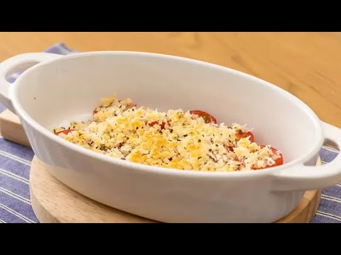 ミニトマトの香草チーズパン粉焼き