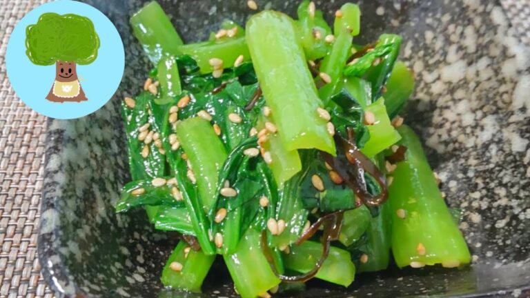【小松菜の塩昆布和え】5分で完成｜栄養満点｜レンジで簡単時短｜シャキシャキ感がたまらない