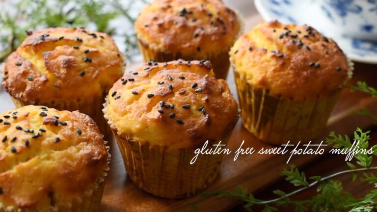 【おからパウダー】簡単！さつまいもマフィン｜sweet potato muffins【小麦粉・乳製品・穀物不使用】
