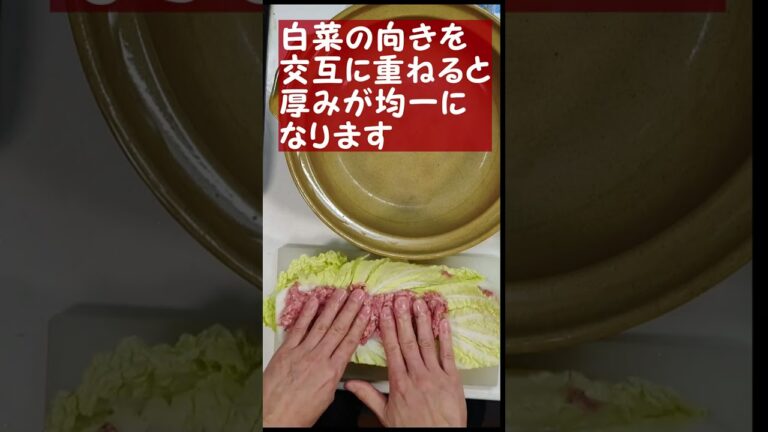 ひき肉のミルフィーユ鍋の具を作ります　 #shorts#cooking