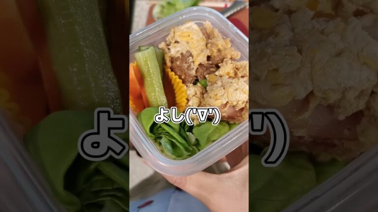 ハムカツの卵とじ弁当('∇')【おうちごはんvlog】#shorts