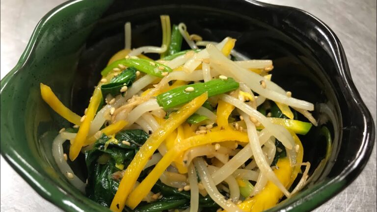 [ほうれん草・もやし・人参]を使ってナムル作ったよ♬「野菜　簡単レシピ」