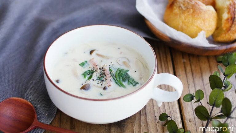 【365日のパンとスープ】 ベーコンとほうれん草のミルクチーズスープ