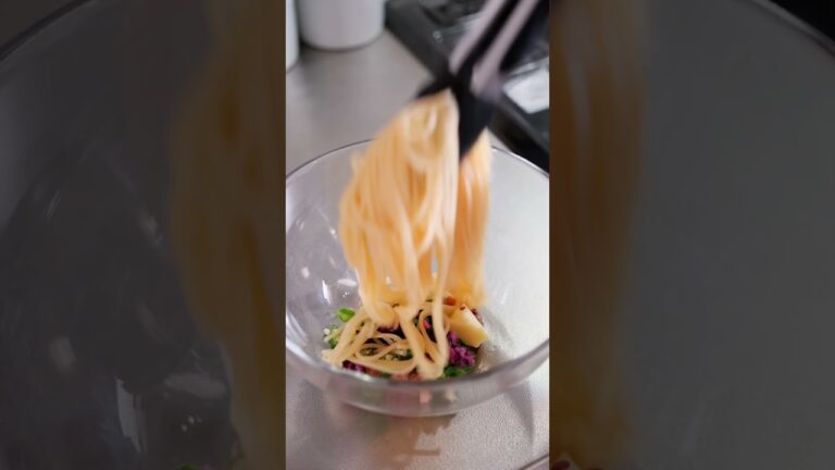 【10分で簡単】ツナとオクラの和風パスタの作り方 [パスタレシピはBINANPASTA] #shorts